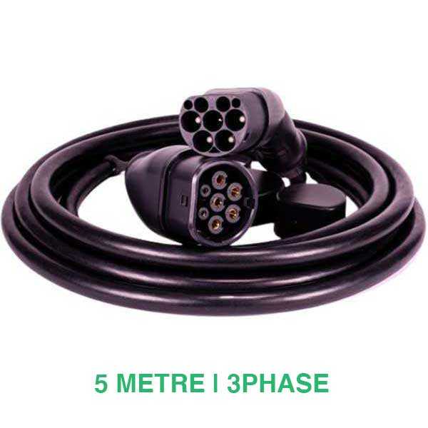 TYPE 2 TO TYPE 2  EV CHARGING CABLE | 3Phase | 32 AMP | 22 KW | 5 METRE