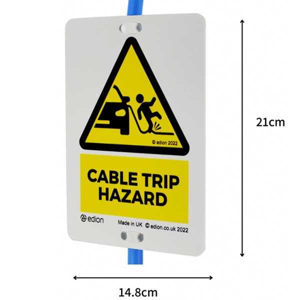 Edion EV Charging Cable Trip Hazard Sign Prevent Cable Trip Hazards